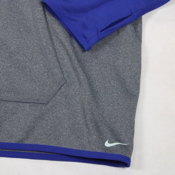 Nike Therma-Fit Mens XL Just Do It Hoodie Pullover Sweatshirt Gray Blue - Picture 4 of 10